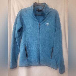 Mercedes-Benz USA Collection Women's XL Blue Full-Zip Sweater Pockets